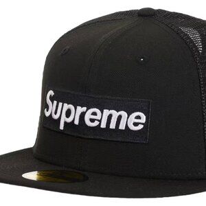 NEW Supreme Box Logo Mesh Back New Era Cap (SS24) Black 7-3/4 Authentic!!!